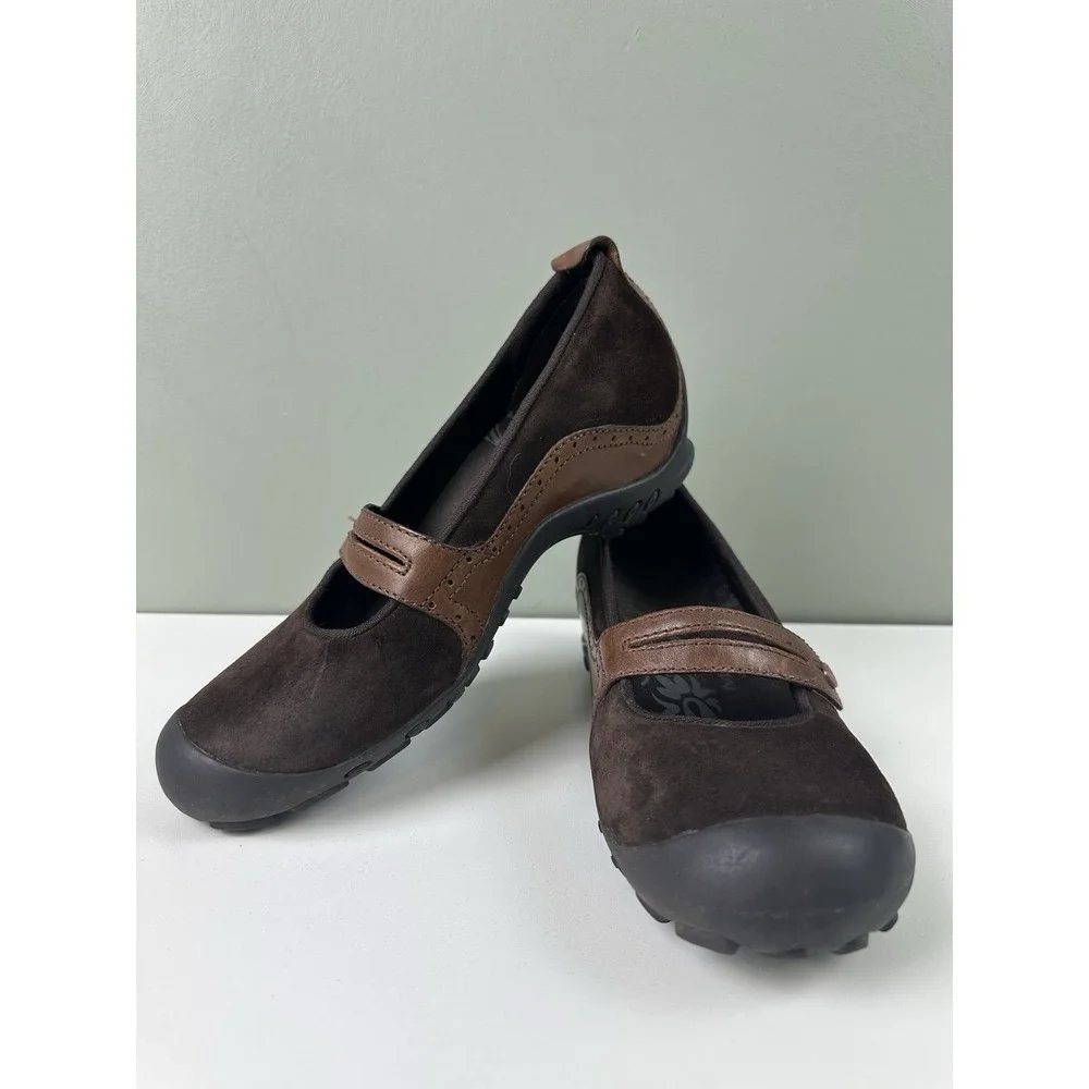 Merrell Plaza Bandeau Women's Mary Jane Flat Shoe 7.5 Brown Leather Espresso